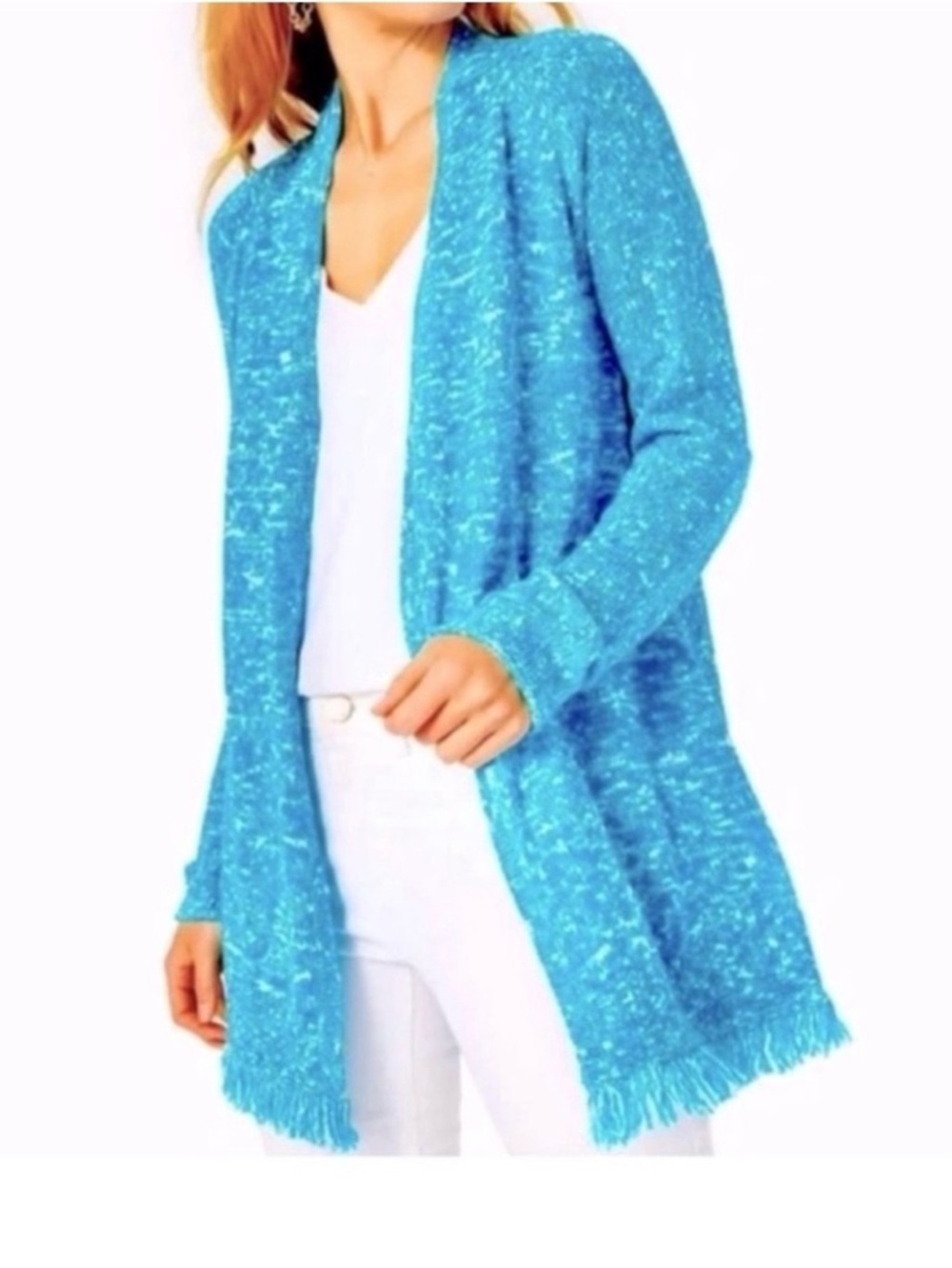 NWT Lilly Pulitzer Mavery Fringe Cardigan Size XXS